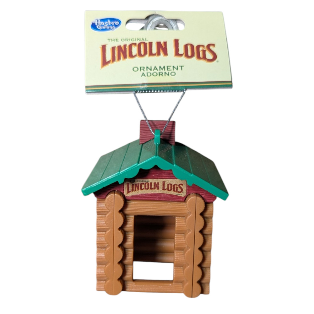 Hasbro Collectible Lincoln Logs Cabin Decoupage Holiday Ornament NWT